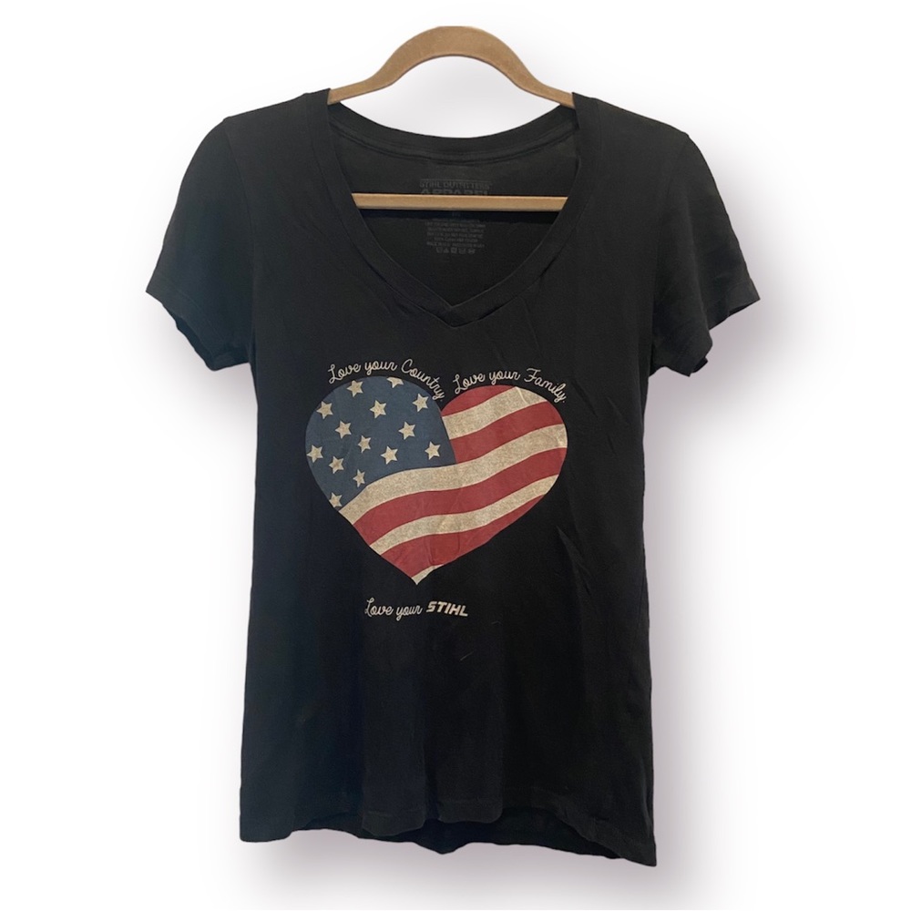 STIHL Love Your Family Love Your Country B-Neck Tee Americana Medium